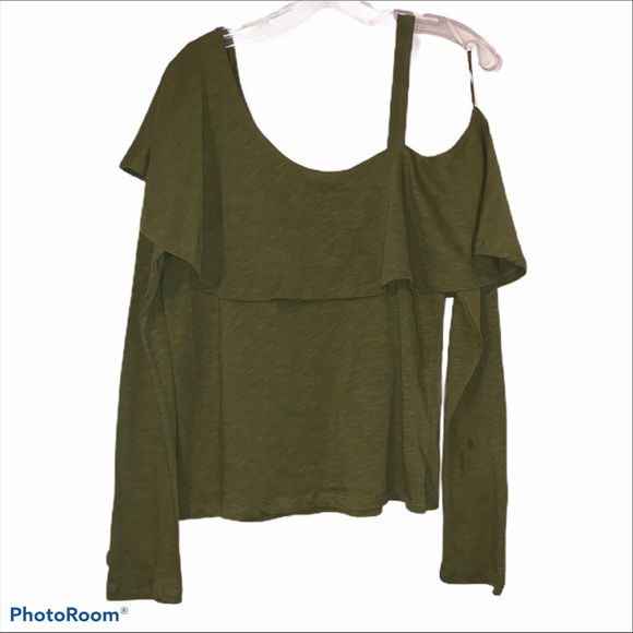 Anthropologie M Holly Asymmetrical Ruffle Top - Picture 3 of 8